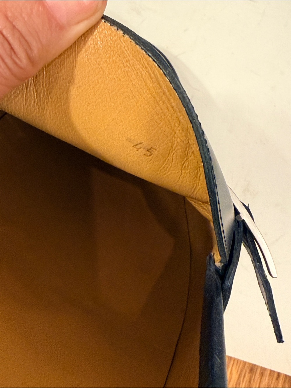 Hermès Men’s US 12 EU 45 Navy Blue Leather H Buckle Loafers NEW Box Dust Bag - Picture 9 of 10